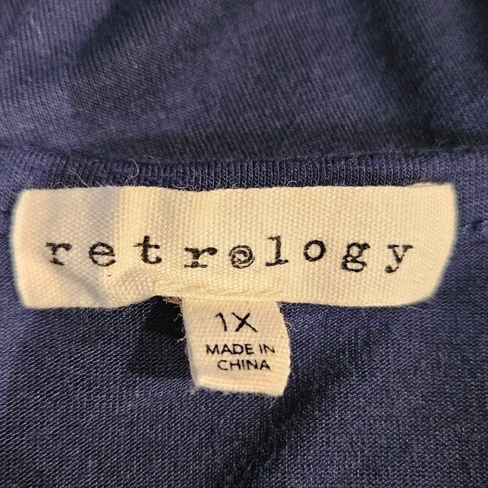 Retrology Sapphire Blue V-Neck Tunic - 1X - Picture 4 of 7